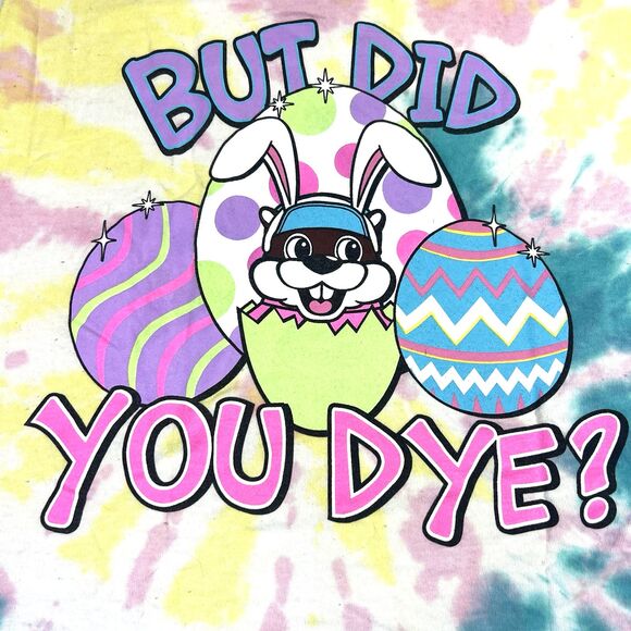 Buc-ees Easter Shirt Adult Small Tie Dye "But Did You Dye" T-Shirt - Picture 9 of 10